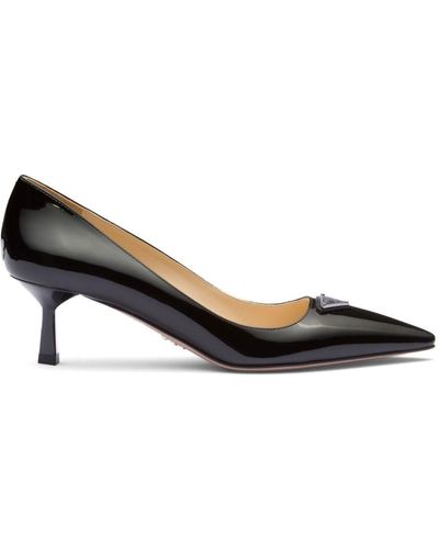 Prada Black Leather Court Shoes