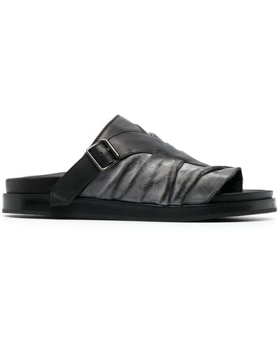 Kiko Kostadinov Valakas Ruched Leather Sandals - Black