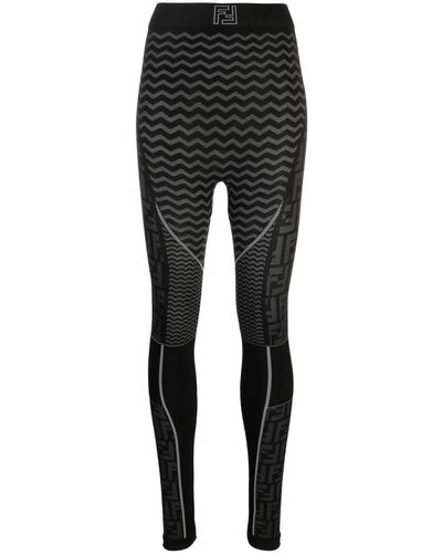 Fendi Logo Printed leggings - Black