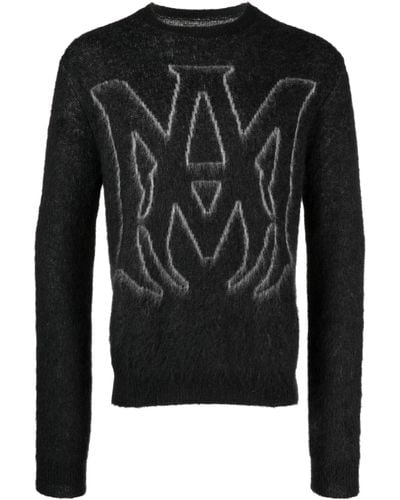 Amiri Logo-print Crew-neck Sweater - Black