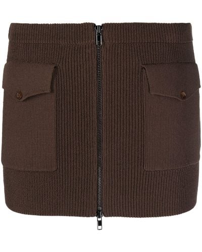 AYA MUSE Musa Ribbed-knit Mini Skirt - Women's - Polyamide/cotton/spandex/elastane - Brown