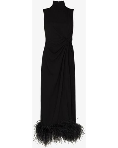 16Arlington Maika Feather Trim Dress - Women's - Ostrich Feather/polyester - Black