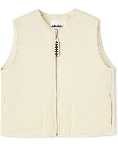 Jil Sander Reversilble Cotton Gilet - Natural