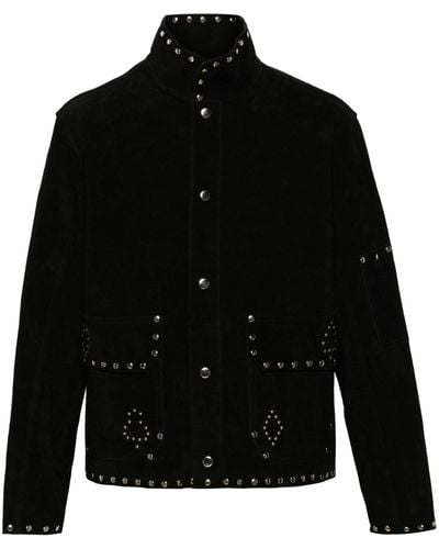 Bode Studded Detailing Suede Jacket - Black