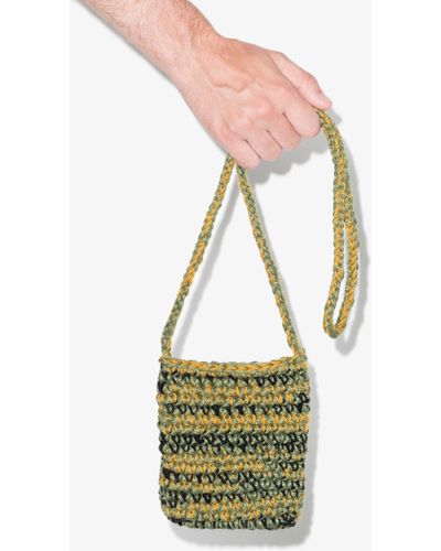 Nicholas Daley X Browns Focus Crochet Shoulder Bag - Green