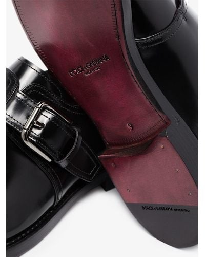 Dolce & Gabbana Buckled Leather Monk Shoes - Black