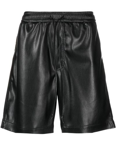 Nanushka Doxxi Vegan Leather Bermuda Shorts - Black