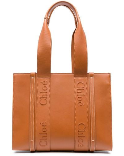 Chloé Medium Woody Tote Bag - Orange