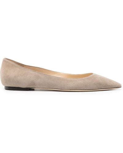 Jimmy Choo Neutral Romy Suede Ballet Pumps - Women's - Calf Leather - Natural