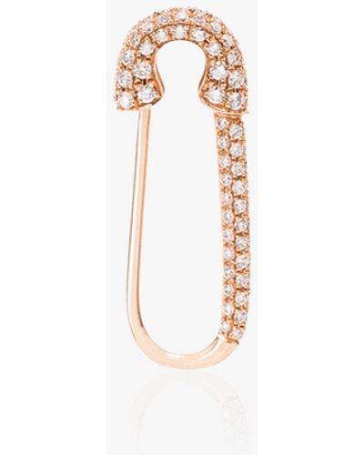 Anita Ko 18k Rose Gold Mini Diamond Safety Pin Earring - Black