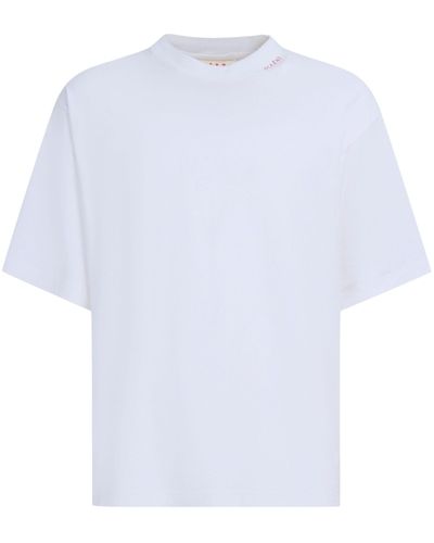 Marni Logo-embroidered Cotton T-shirt (set Of Three) - White