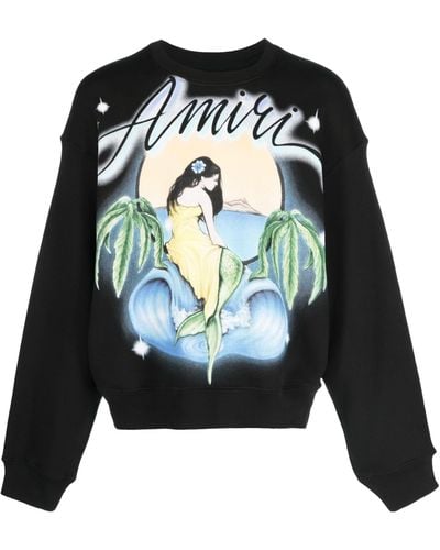 Amiri Printed Cotton Sweatshirt - Black