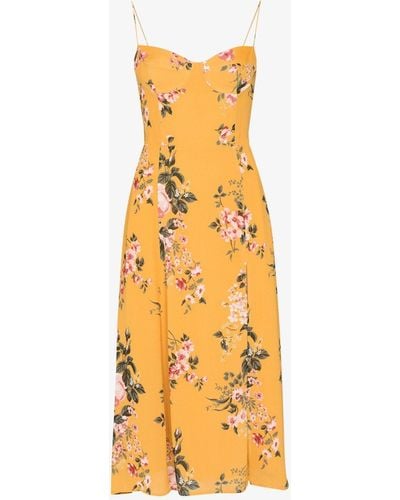Reformation Juliette Floral Print Dress - Yellow