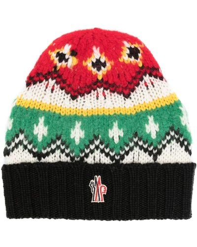 3 MONCLER GRENOBLE Jacquard Wool And Alpaca Beanie Optical - Multicolor