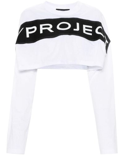 Y. Project Logo-appliqué Cropped T-shirt - Unisex - Cotton - Black