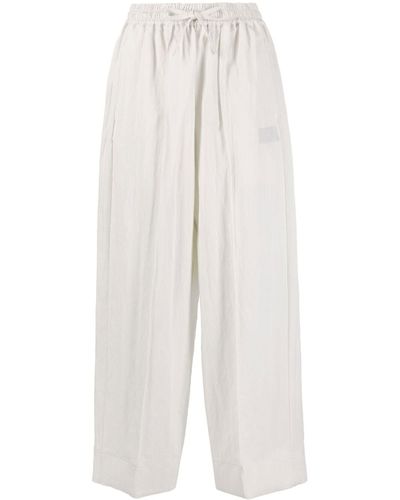 Y-3 Drawstring Wide-leg Trousers - White