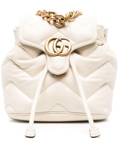 Gucci GG Marmont Leather Backpack - White