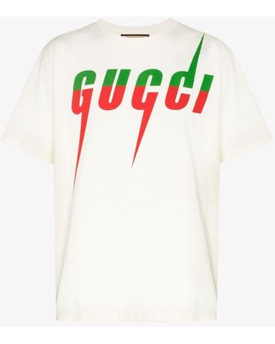 Gucci Brand-print Short-sleeved Cotton-jersey T-shirt - Natural