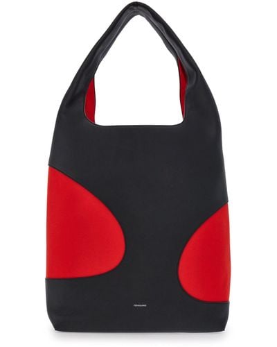 Ferragamo Cut-out Leather Tote Bag - Red