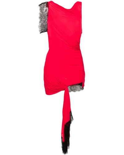 Christopher Esber Galathea Asymmetric Mini Dress - Women's - Rayon/polyamide/polyester - Red