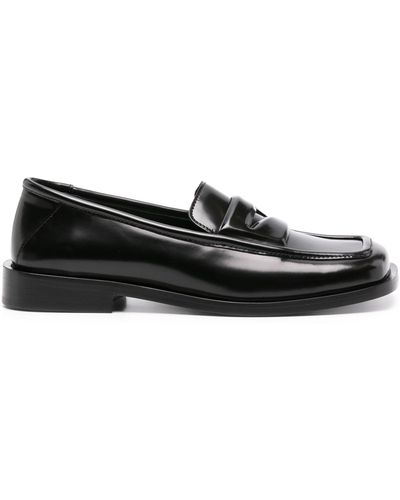 The Attico High-shine Leather Loafers - Black