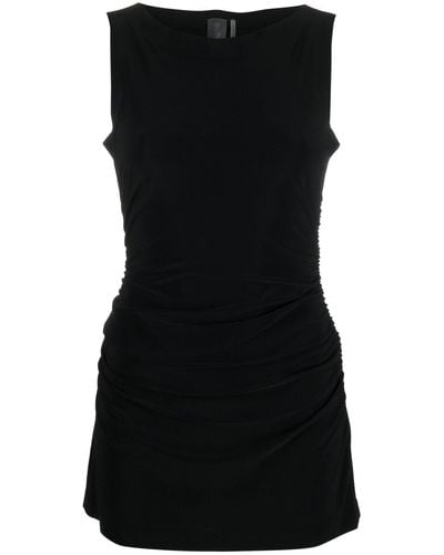 Norma Kamali Pickleball Ruched Mini Dress - Black