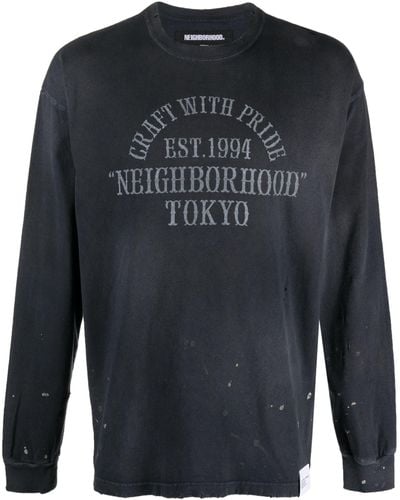 Neighborhood Damage Slogan-print T-shirt - Men's - Cotton - Blue
