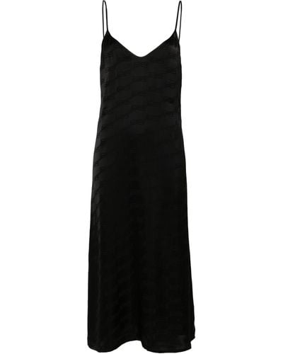 Balenciaga Bb Monogram Slip Dress - Black