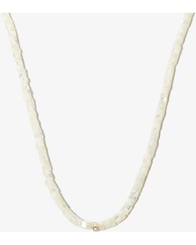 Sydney Evan 14k Yellow Rondelle Mother Of Pearl Diamond Beaded Necklace - Metallic