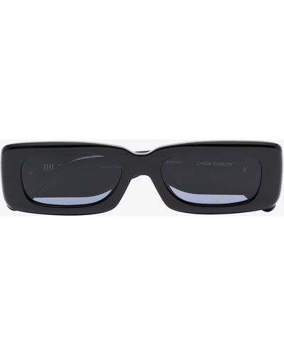 The Attico X Mini Marfa Rectangular Sunglasses - Black