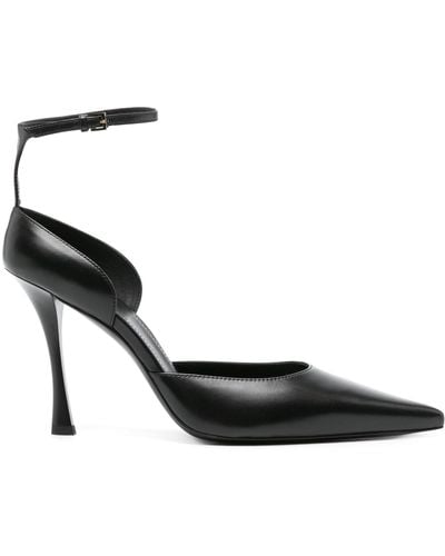 Givenchy 95 Point Toe Leather Court Shoes - Black