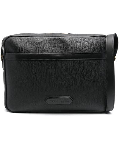 Tom Ford Logo-appliqué Leather Briefcase - Black