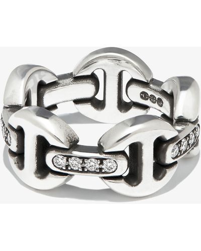 Hoorsenbuhs Sterling Dame Tri-link Diamond Ring - White