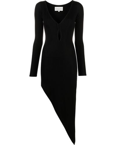 Lama Jouni Cut-out Asymmetric Midi Dress - Black
