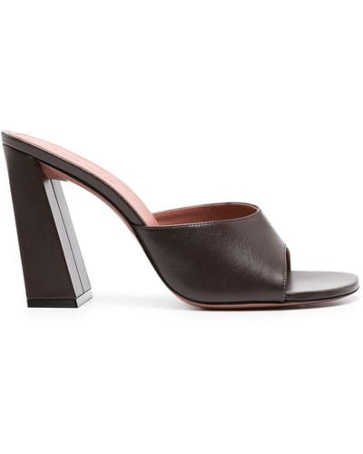 AMINA MUADDI Open-toe Leather Mulhes - Brown