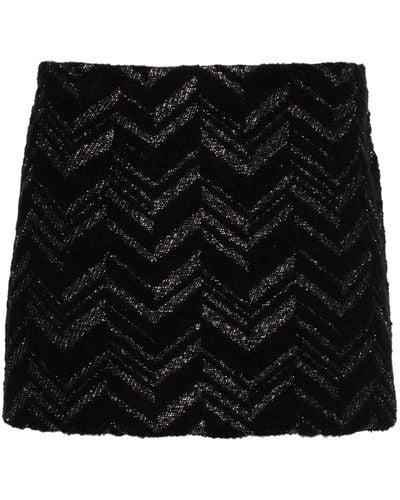 Missoni Chevron Bouclé Mini Skirt - Women's - Polyester/cotton/acrylic/other Fibrespolyamide - Black