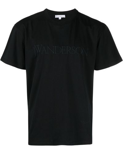 JW Anderson Logo-embroidered T-shirt - Black