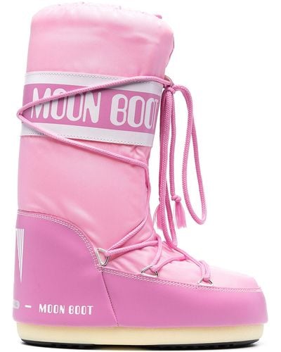 Moon Boot Icon Logo-print Shell Boots - Pink