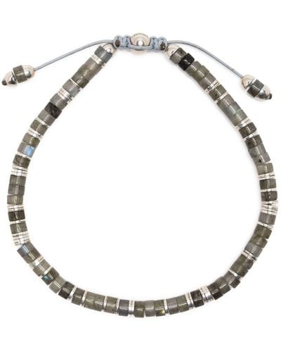 MAOR Silver-tone Tucson Beaded Bracelet - Men's - Silver/stone - White