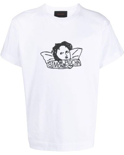 Simone Rocha Graphic-print Cotton T-shirt - White