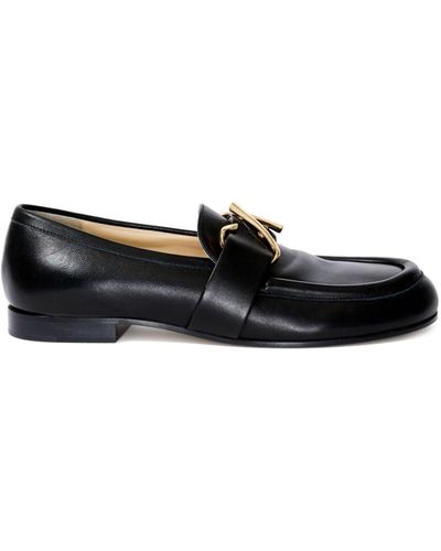 Proenza Schouler Monogram Leather Loafers - Black