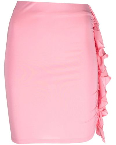 ANDAMANE Myla Ruffled Mini Skirt - Women's - Polyester/elastane - Pink