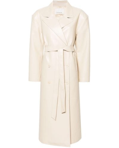 Frankie Shop Neutral Tina Faux-leather Trench Coat - Natural
