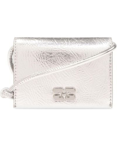 Ganni -tone Bou Metallic Wallet On Strap - White