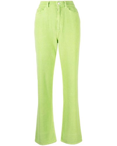 Wandler Rose Corduroy Straight-leg Jeans - Women's - Cotton - Green