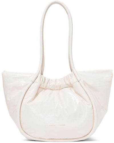 Proenza Schouler Neutral Ruched Large Leather Tote Bag - Women's - Lambskin - White