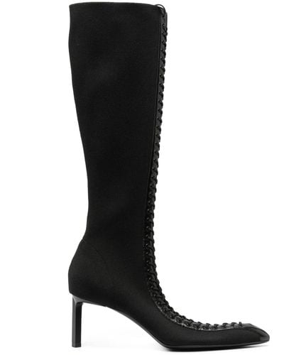 Givenchy Knee-high 70mm Lace-up Leather Boots - Black