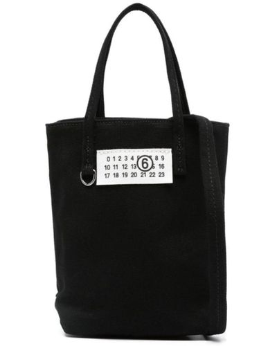 MM6 by Maison Martin Margiela Mini Canvas Tote Bag - Black