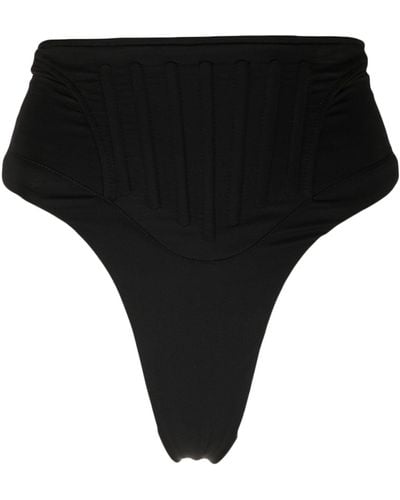 Mugler Corset High-waist Bikini Bottoms - Black