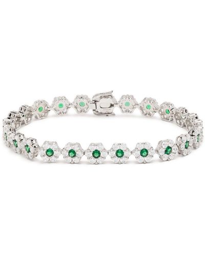 Hatton Labs Sterling Daisy Crystal Bracelet - White